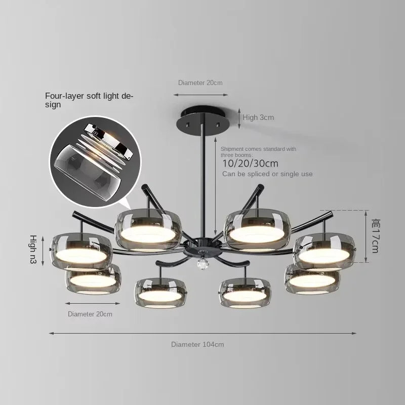 LED Moderne Minimalistische Eettafel Verlichting Glazen Restaurant Hanglamp, Enkel Hoofd Drie Hoofd Restaurant Verlichting Binnenverlichting