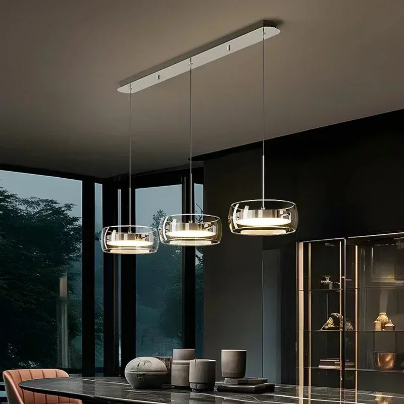 LED Moderne Minimalistische Eettafel Verlichting Glazen Restaurant Hanglamp, Enkel Hoofd Drie Hoofd Restaurant Verlichting Binnenverlichting