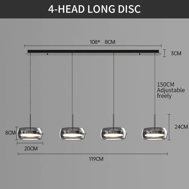 LED Moderne Minimalistische Eettafel Verlichting Glazen Restaurant Hanglamp, Enkel Hoofd Drie Hoofd Restaurant Verlichting Binnenverlichting