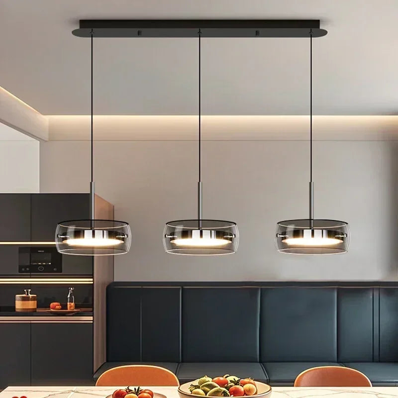 LED Moderne Minimalistische Eettafel Verlichting Glazen Restaurant Hanglamp, Enkel Hoofd Drie Hoofd Restaurant Verlichting Binnenverlichting