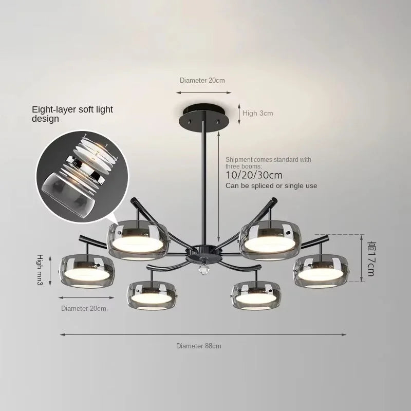 LED Moderne Minimalistische Eettafel Verlichting Glazen Restaurant Hanglamp, Enkel Hoofd Drie Hoofd Restaurant Verlichting Binnenverlichting