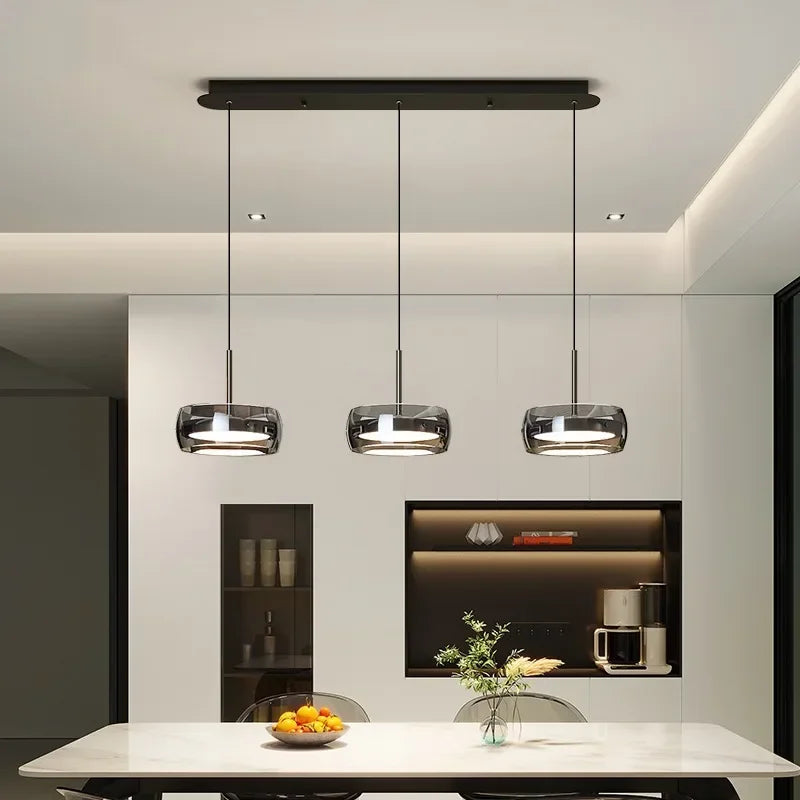 LED Moderne Minimalistische Eettafel Verlichting Glazen Restaurant Hanglamp, Enkel Hoofd Drie Hoofd Restaurant Verlichting Binnenverlichting