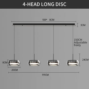 LED Moderne Minimalistische Eettafel Verlichting Glazen Restaurant Hanglamp, Enkel Hoofd Drie Hoofd Restaurant Verlichting Binnenverlichting